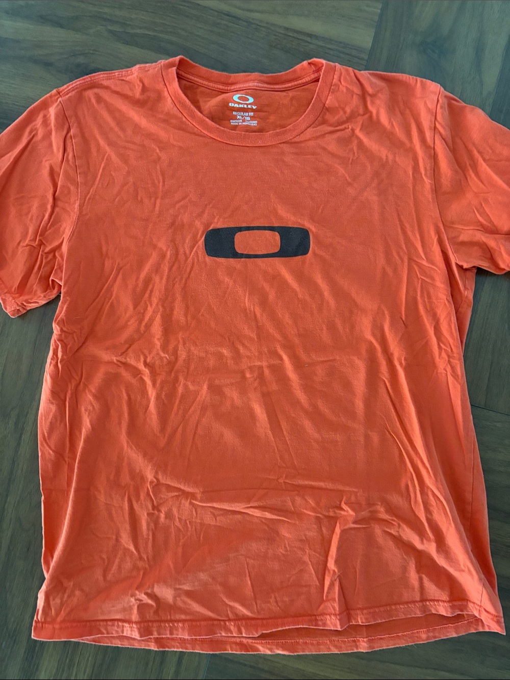 Oakley Men's Bright Orange Short Sleeve Tee with Black Logo